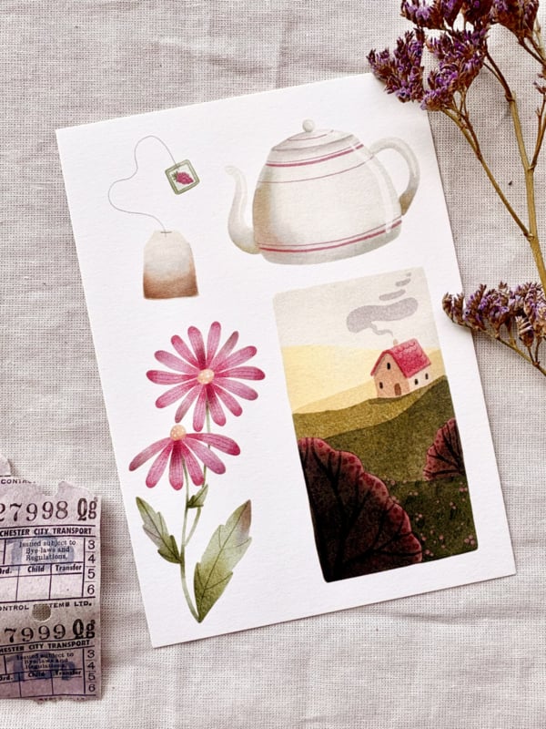 Postcard - Tea time