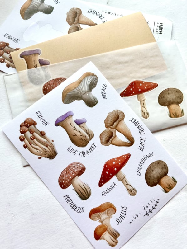 Sticker sheet - Mushrooms