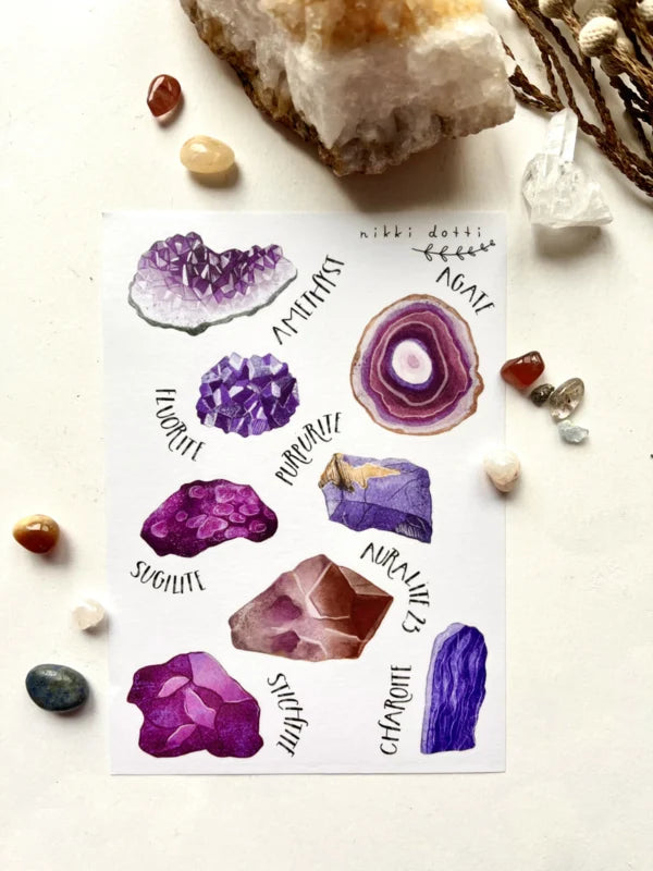 Stickervel - Purple gems