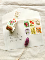 Washi tape - Flower postage stamps