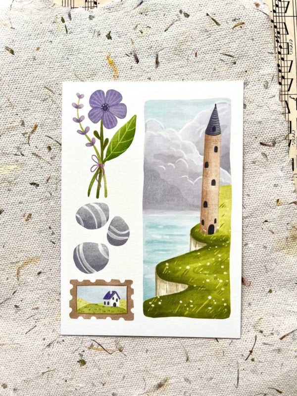 Ansichtkaart - Purple surroundings