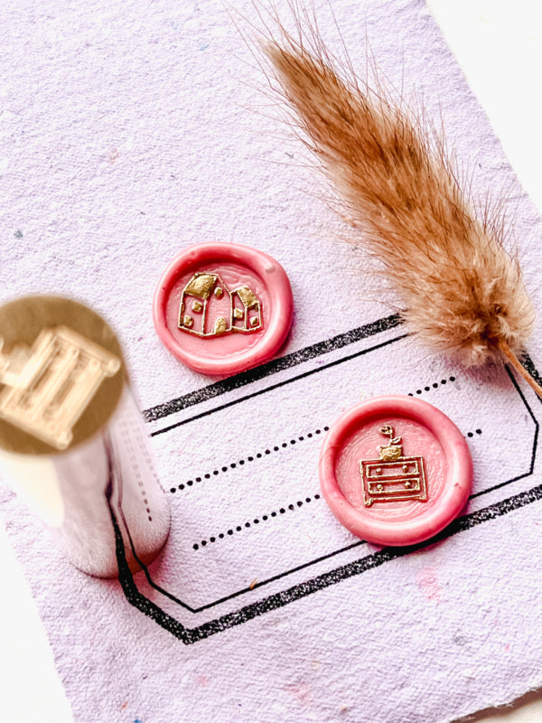 Zegellak stempel - 2 sides - At home