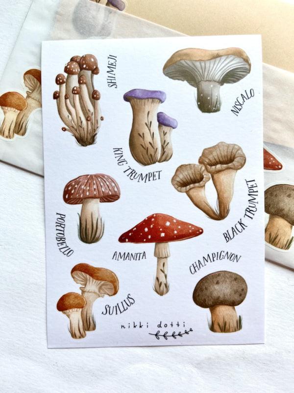 Stickervel - Mushrooms