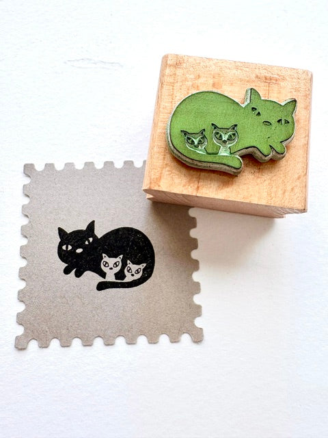 Second hand stamp - Twin cats