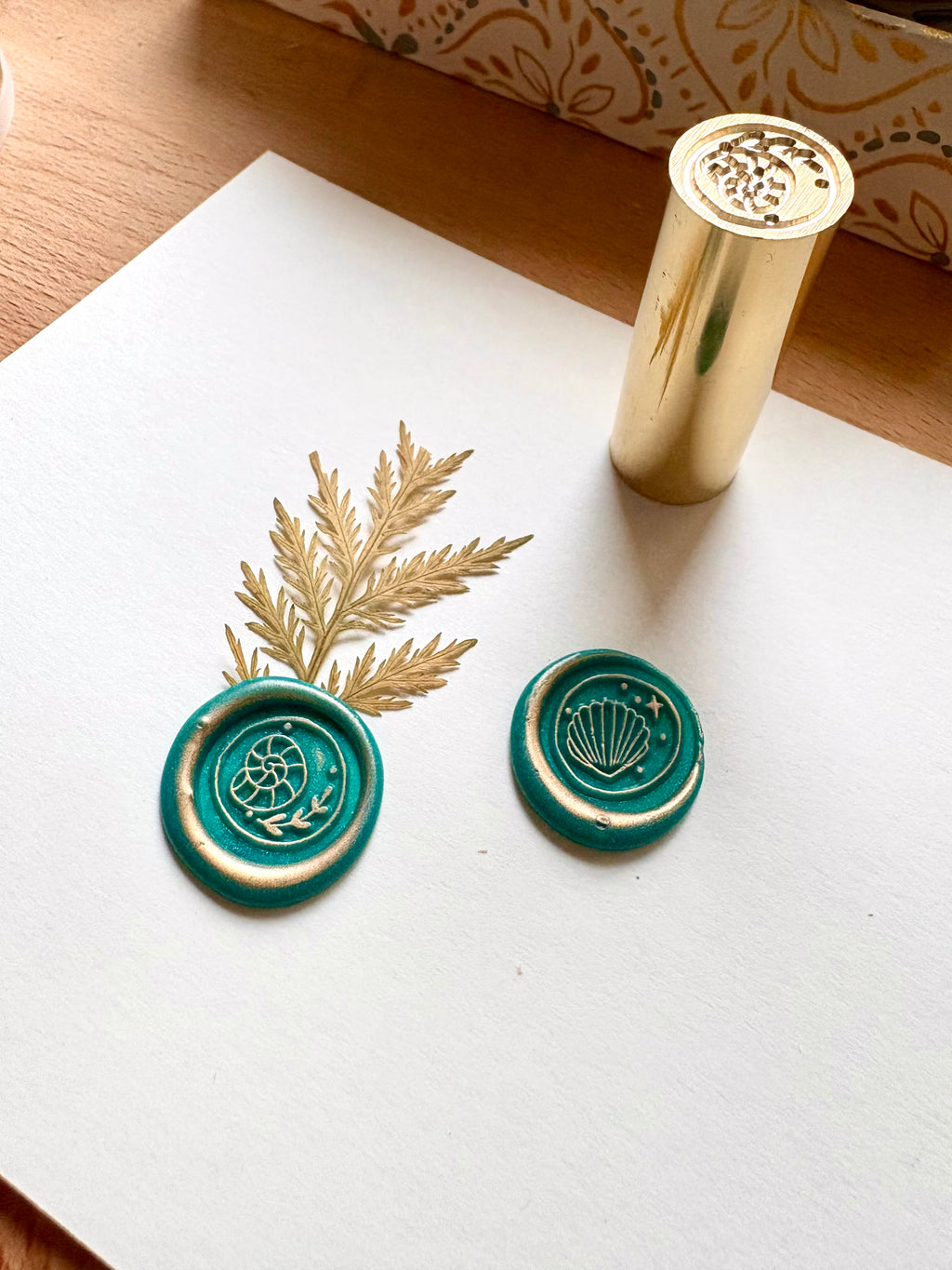 Wax seal stamp - 2 sides - Sea shells
