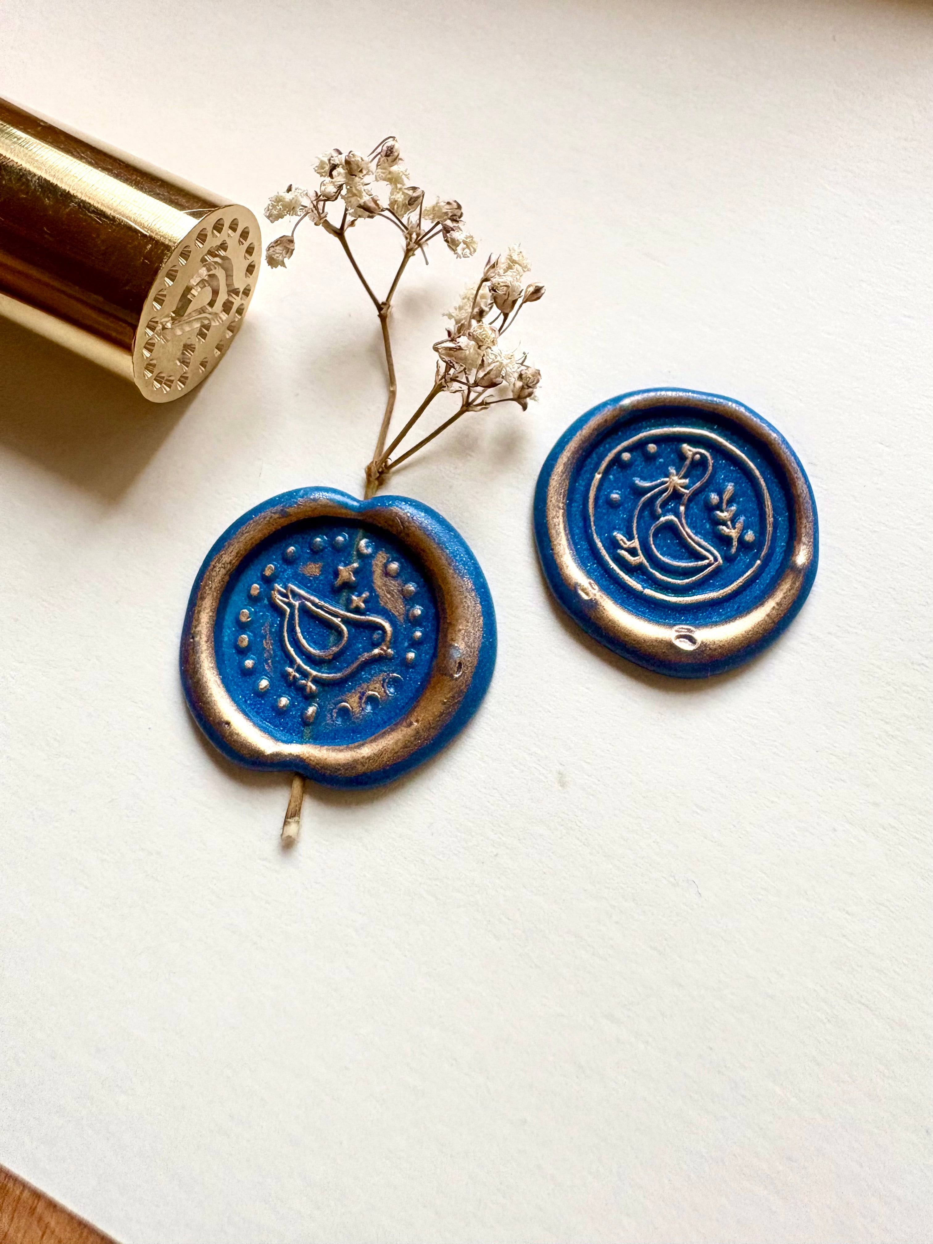 Wax seal stamp - 2 sides - Birds