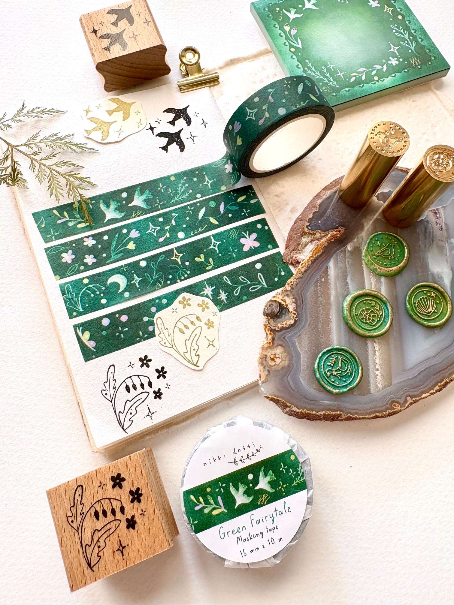 Washi tape - Green fairytale
