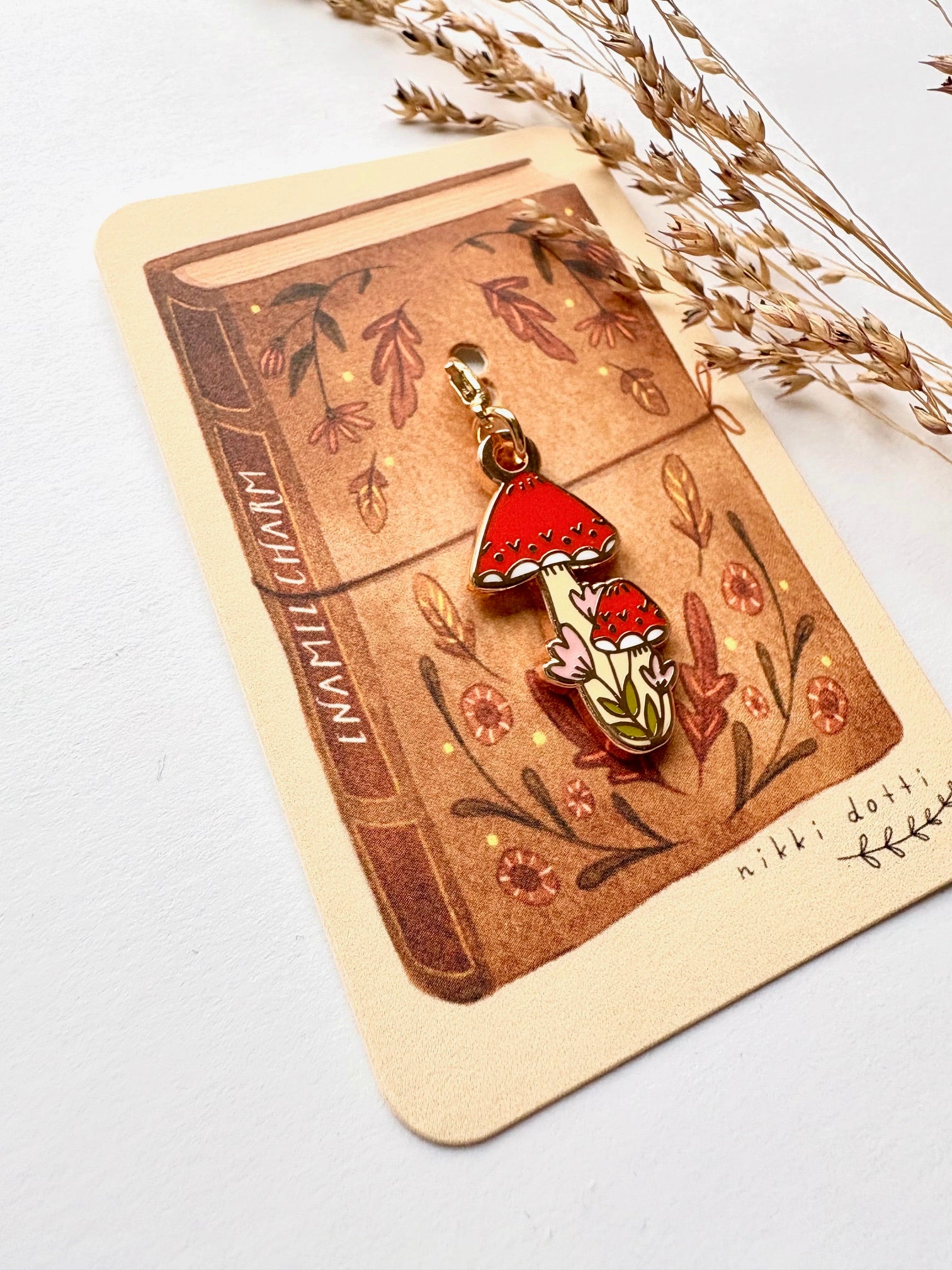 Enamel charm - Mushrooms