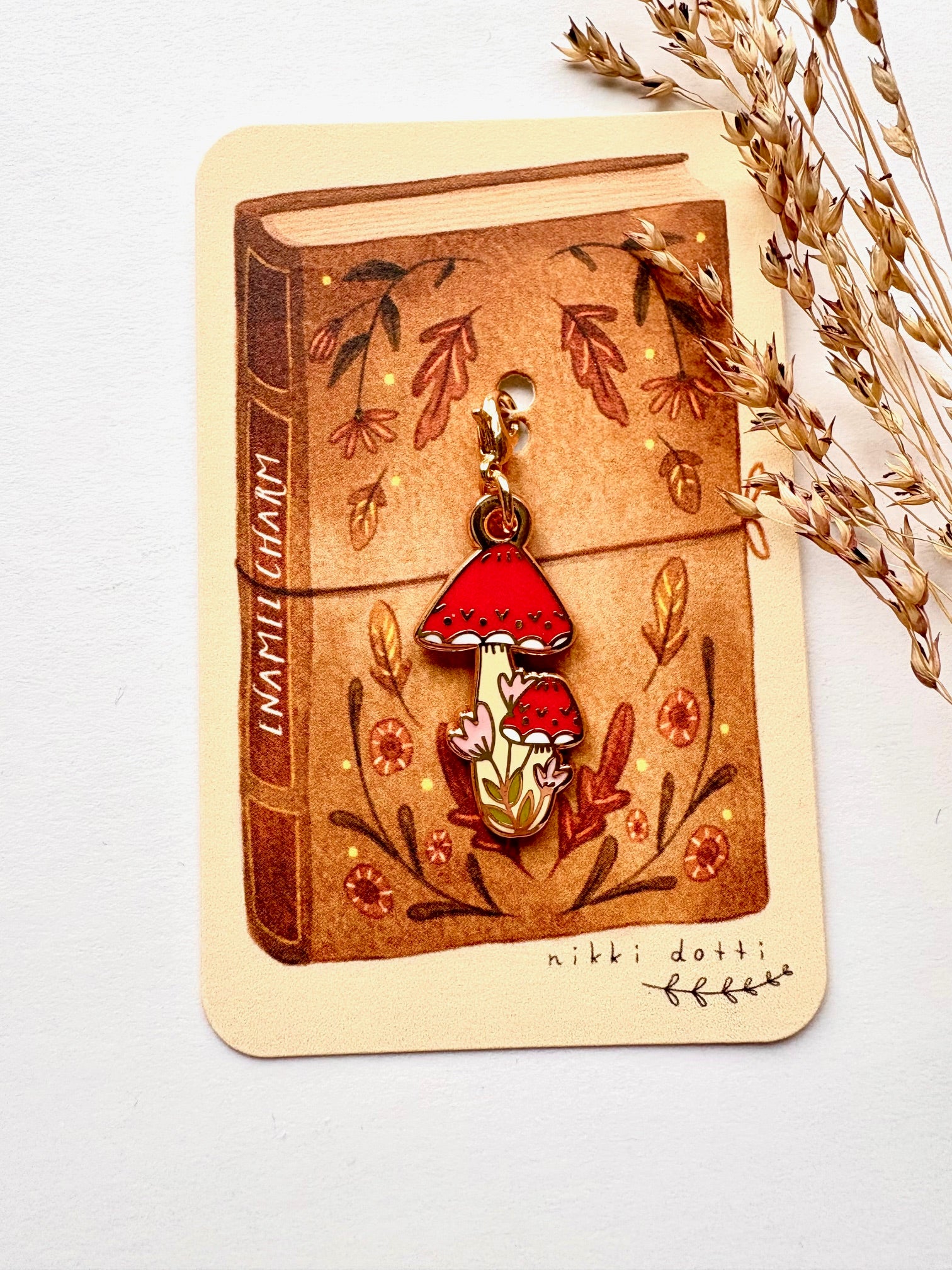 Enamel charm - Mushrooms