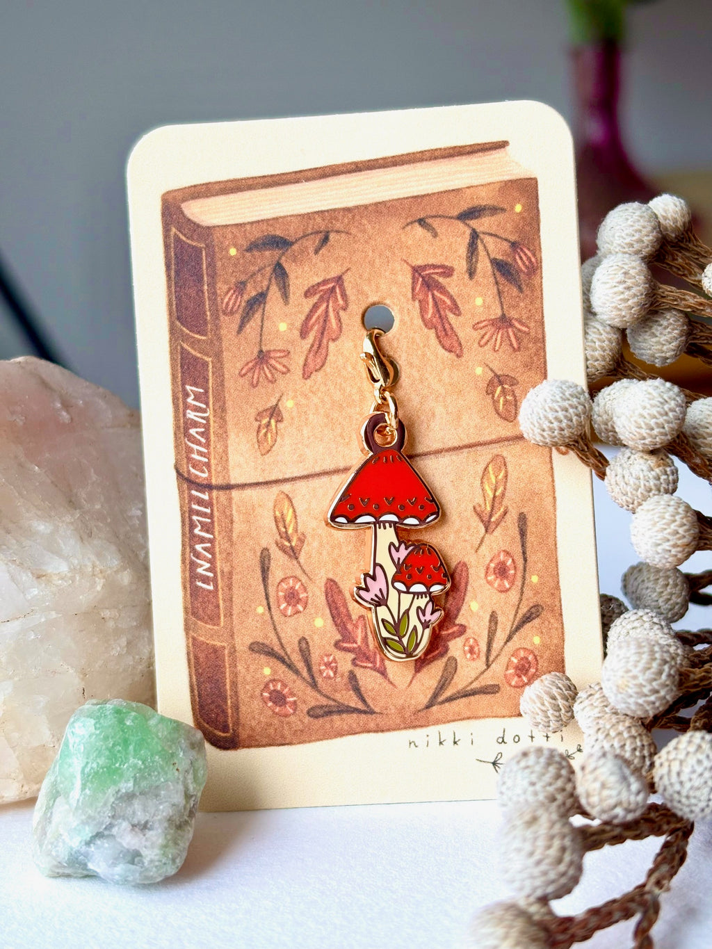 Enamel charm - Mushrooms