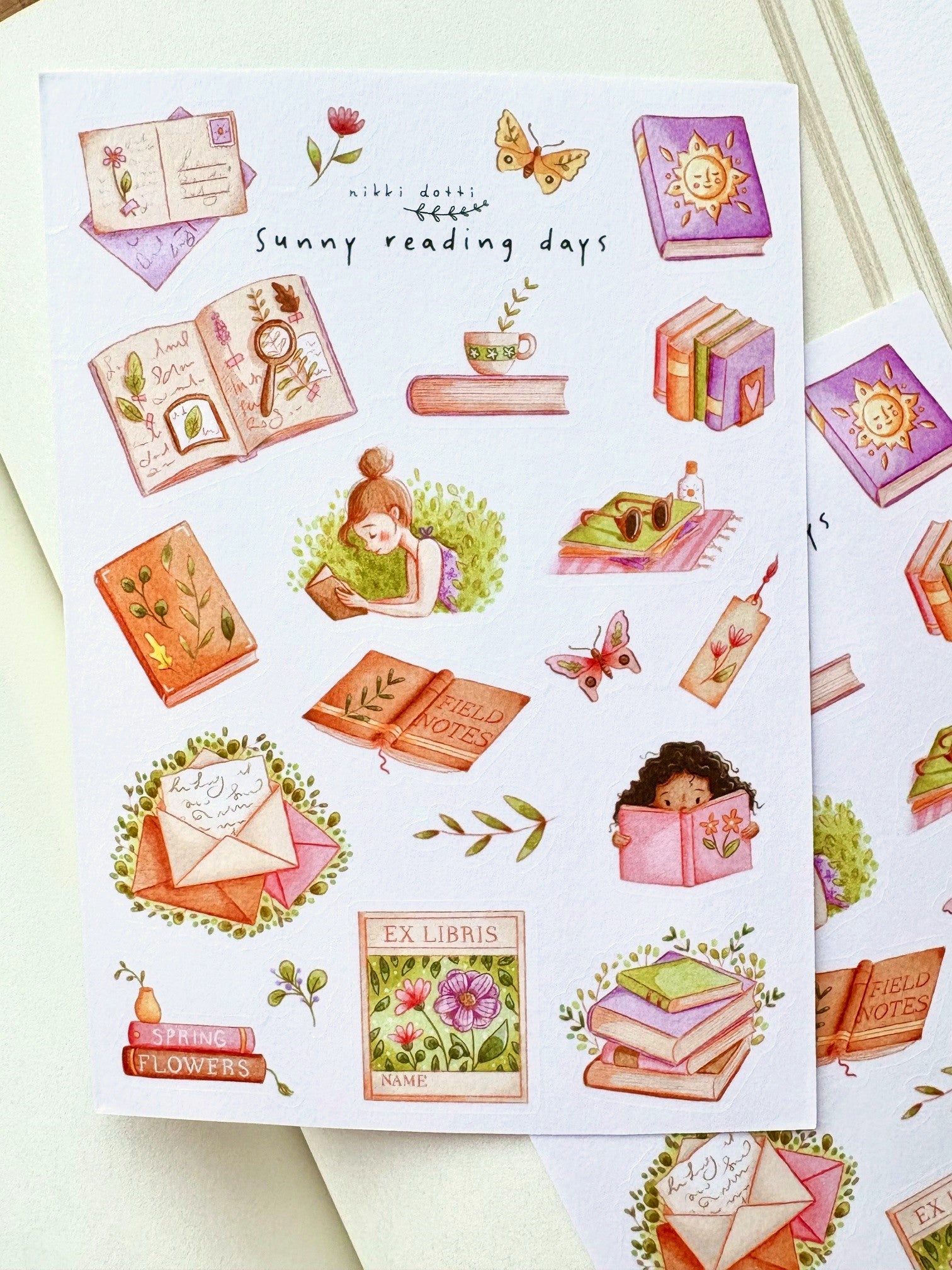 Stickervel - Sunny reading days