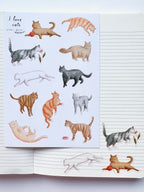 Sticker sheet - I love cats