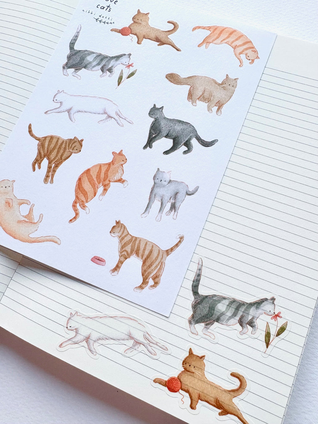 Sticker sheet - I love cats