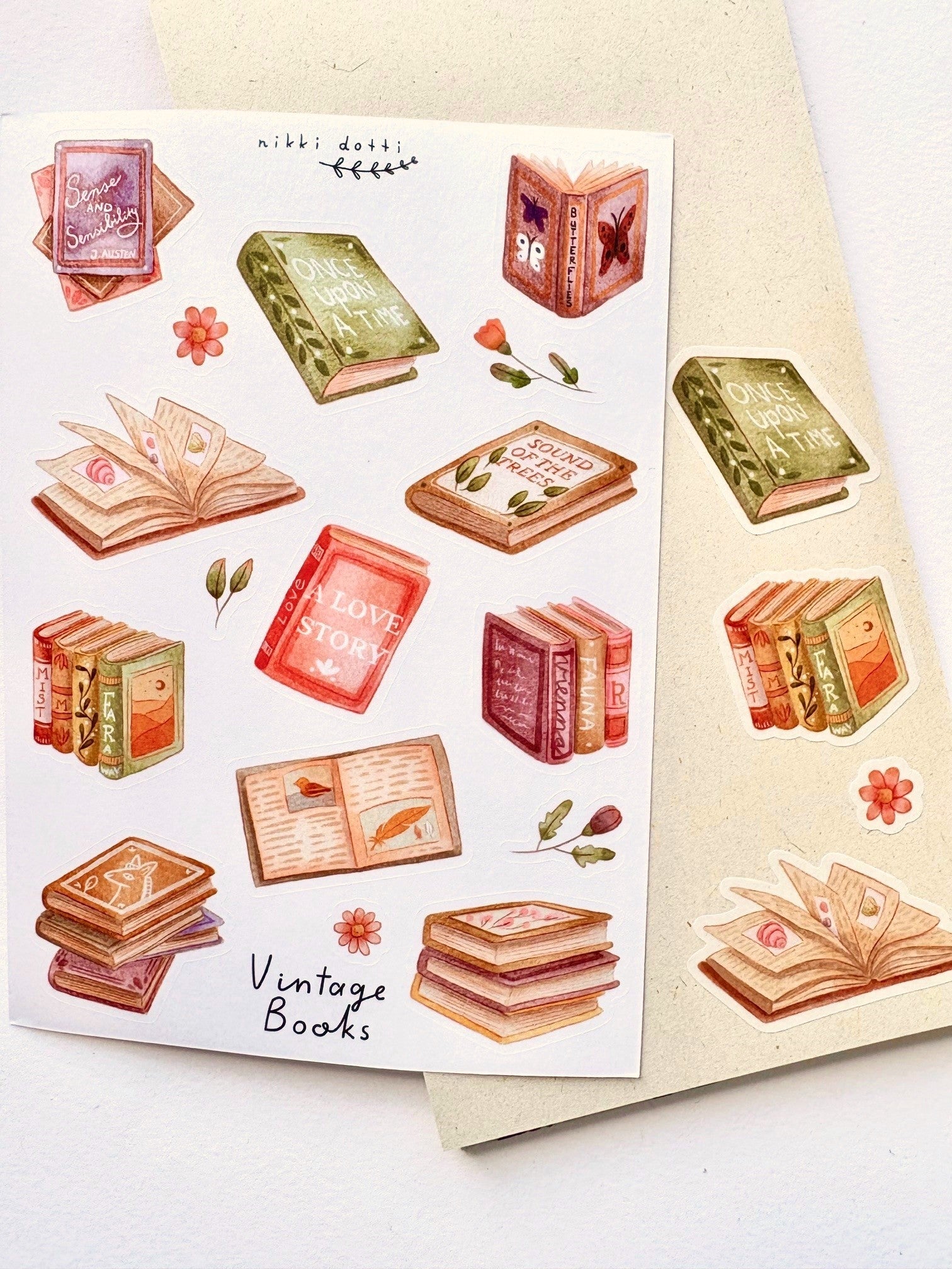 Stickervel - Vintage books