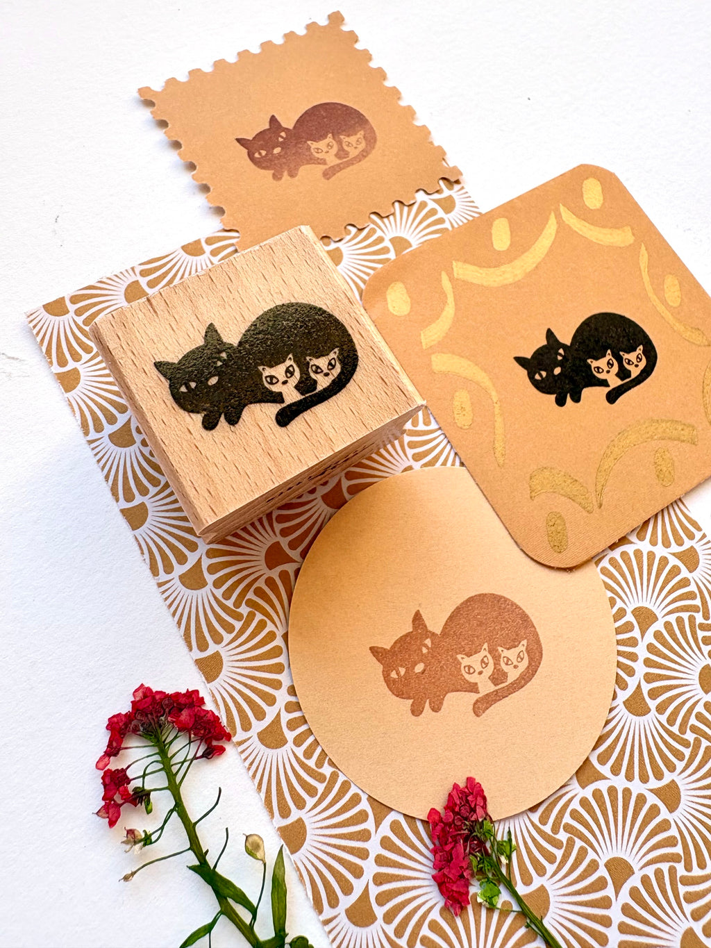 Stamp - Twin cats