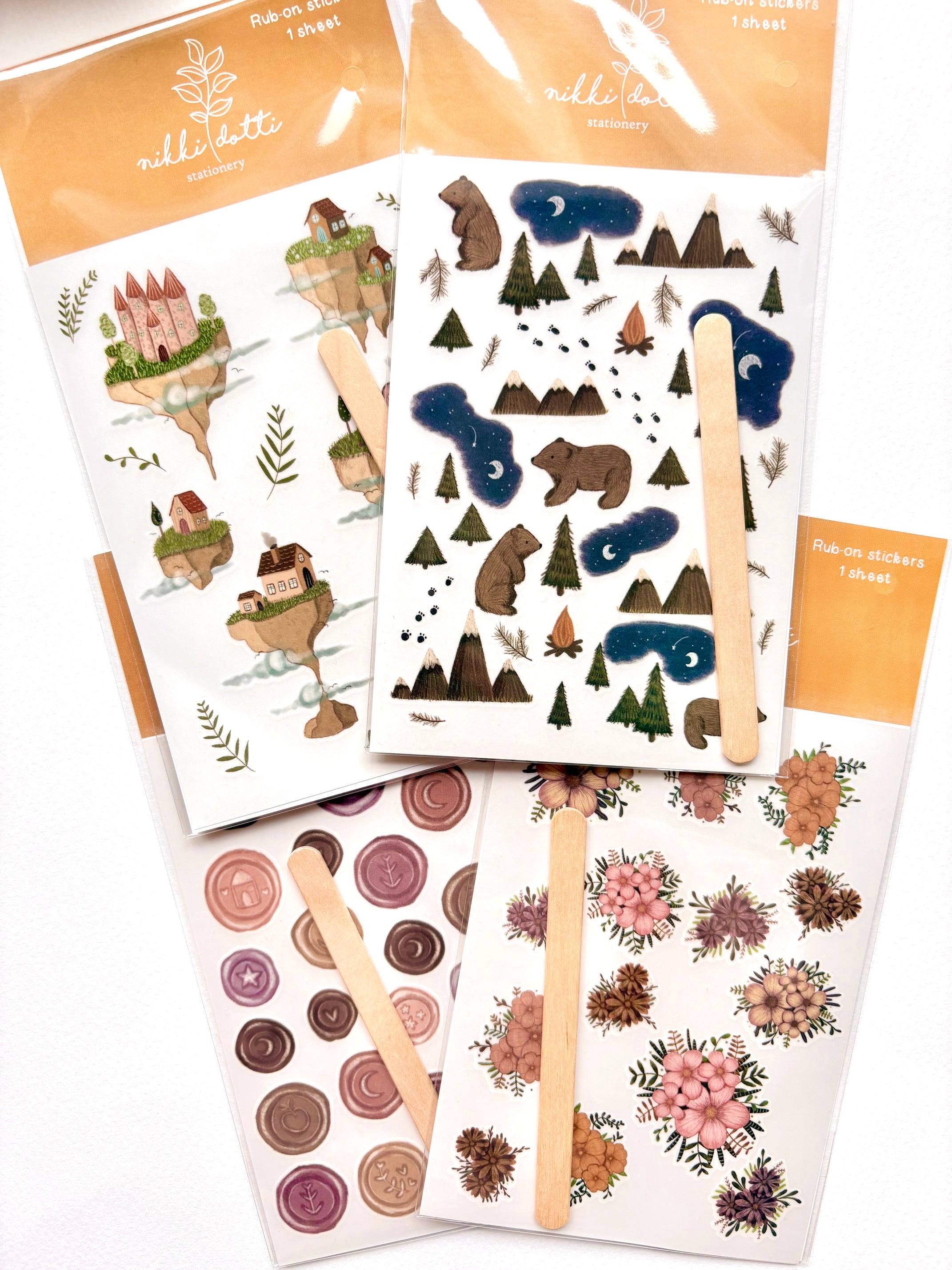 Rub-on stickers - Set of 5