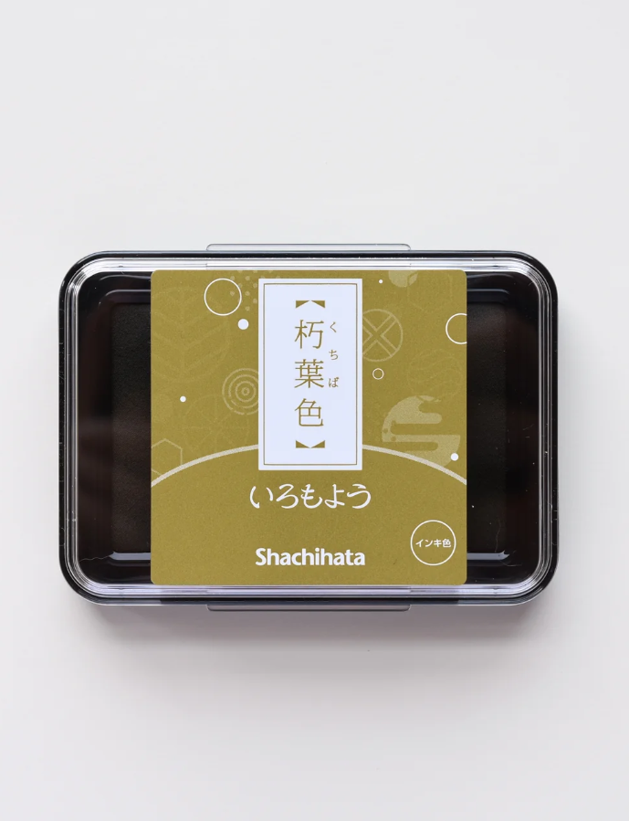 Ink pad Shachihata Iromoyo - Kuchiba Iro - Olive green