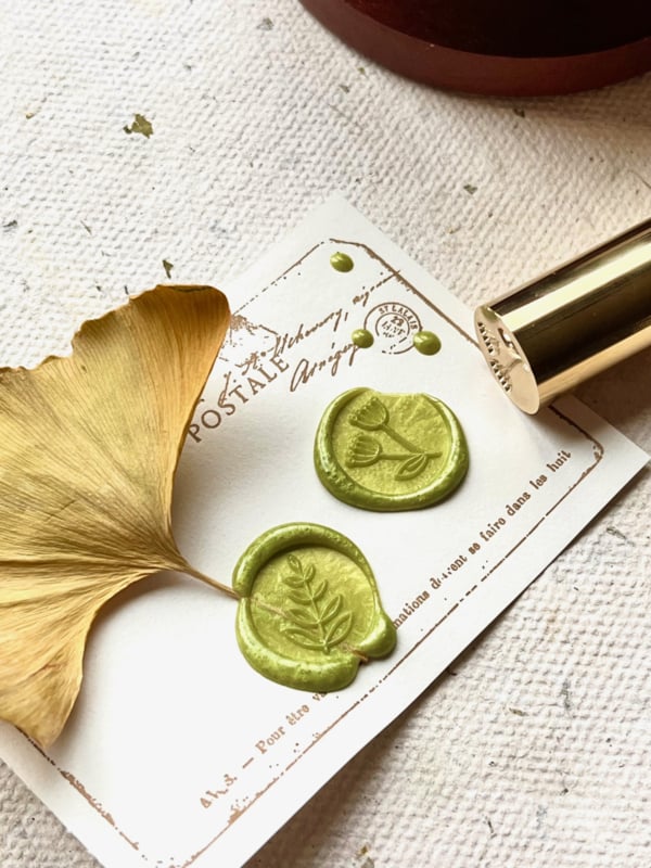 Zegellak stempel - 2 sides - Plants
