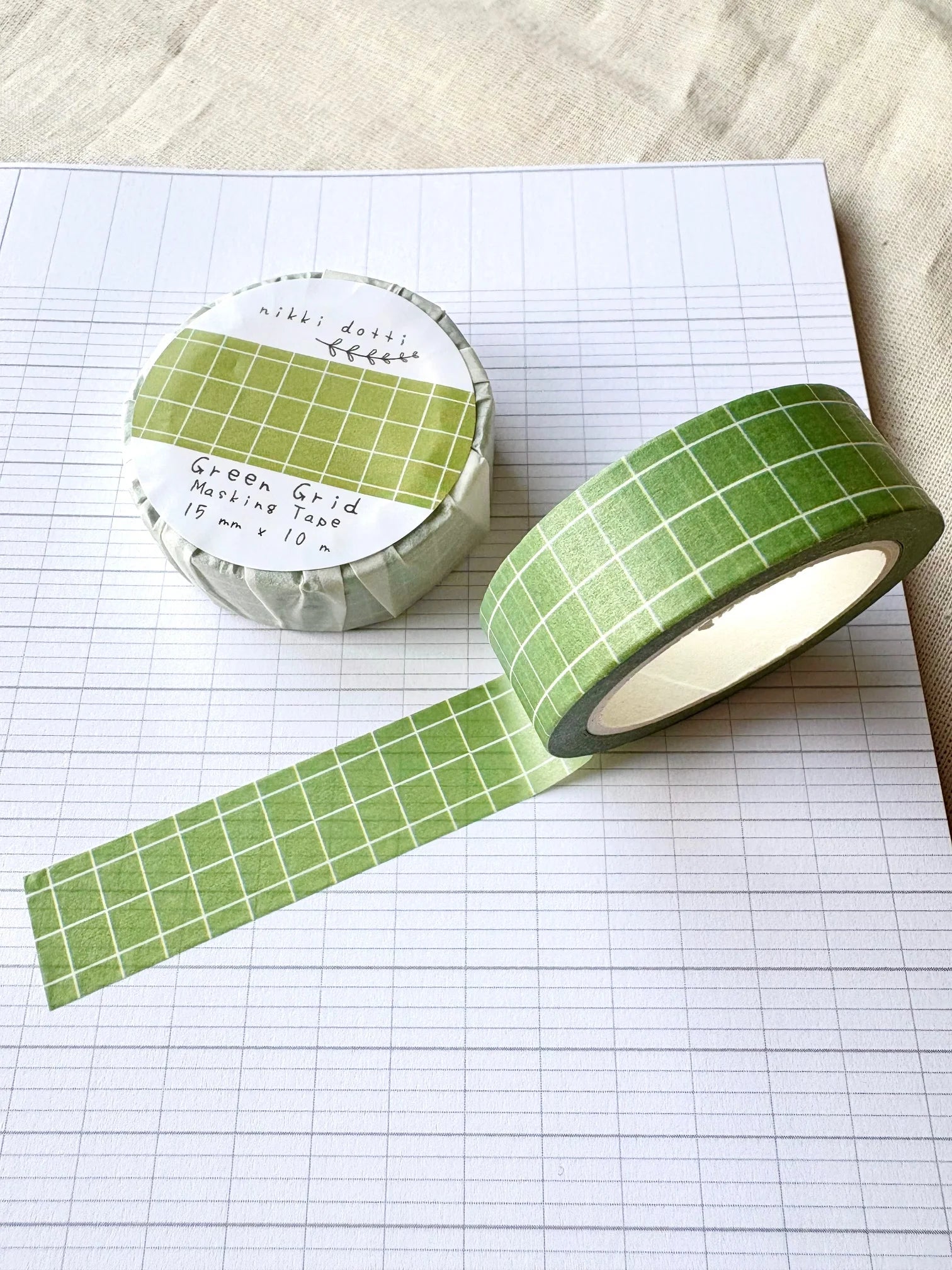 Washi tape - Green grid