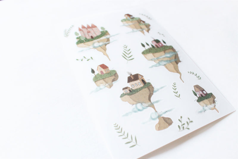 Rub on stickers - Floating houses