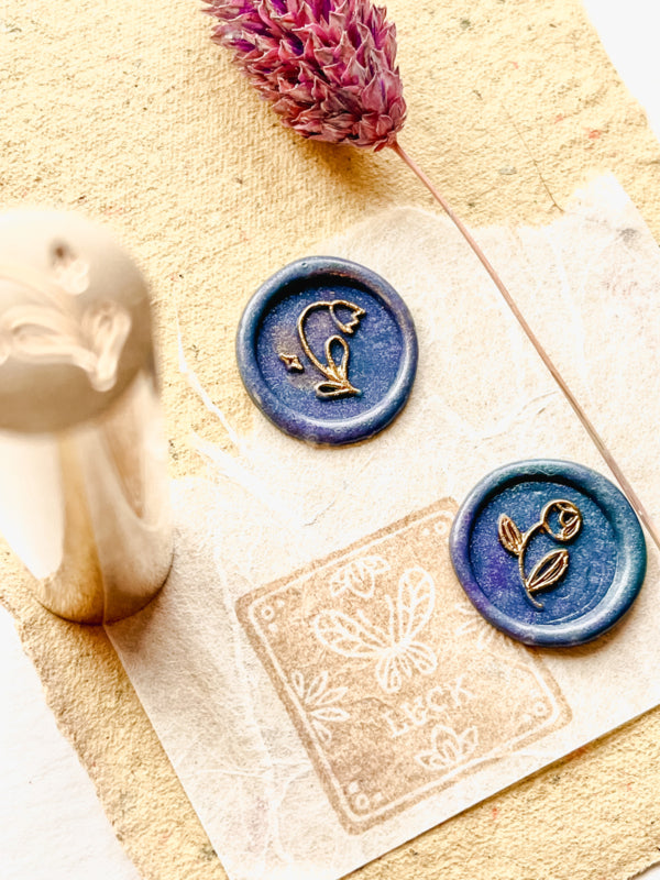 Zegellak stempel - 2 sides - Flowers