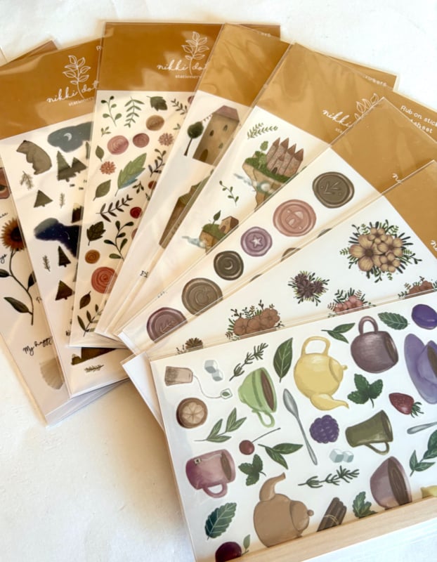 Rub on stickers - Set van 8